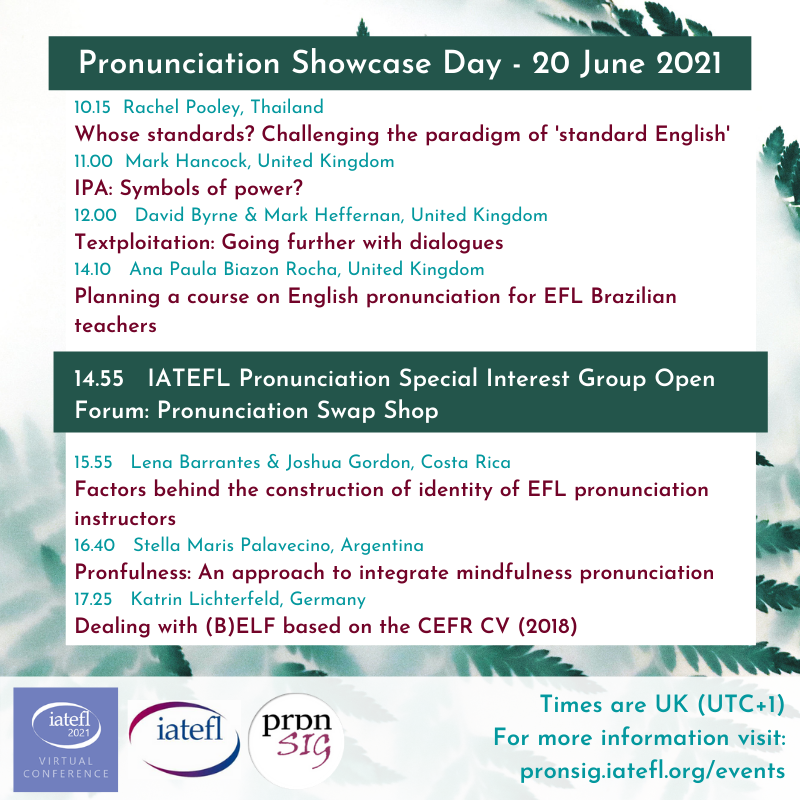 Pronunciation Showcase Day Iatefl 21 Pronsig Pronunciation Special Interest Group At Iatefl